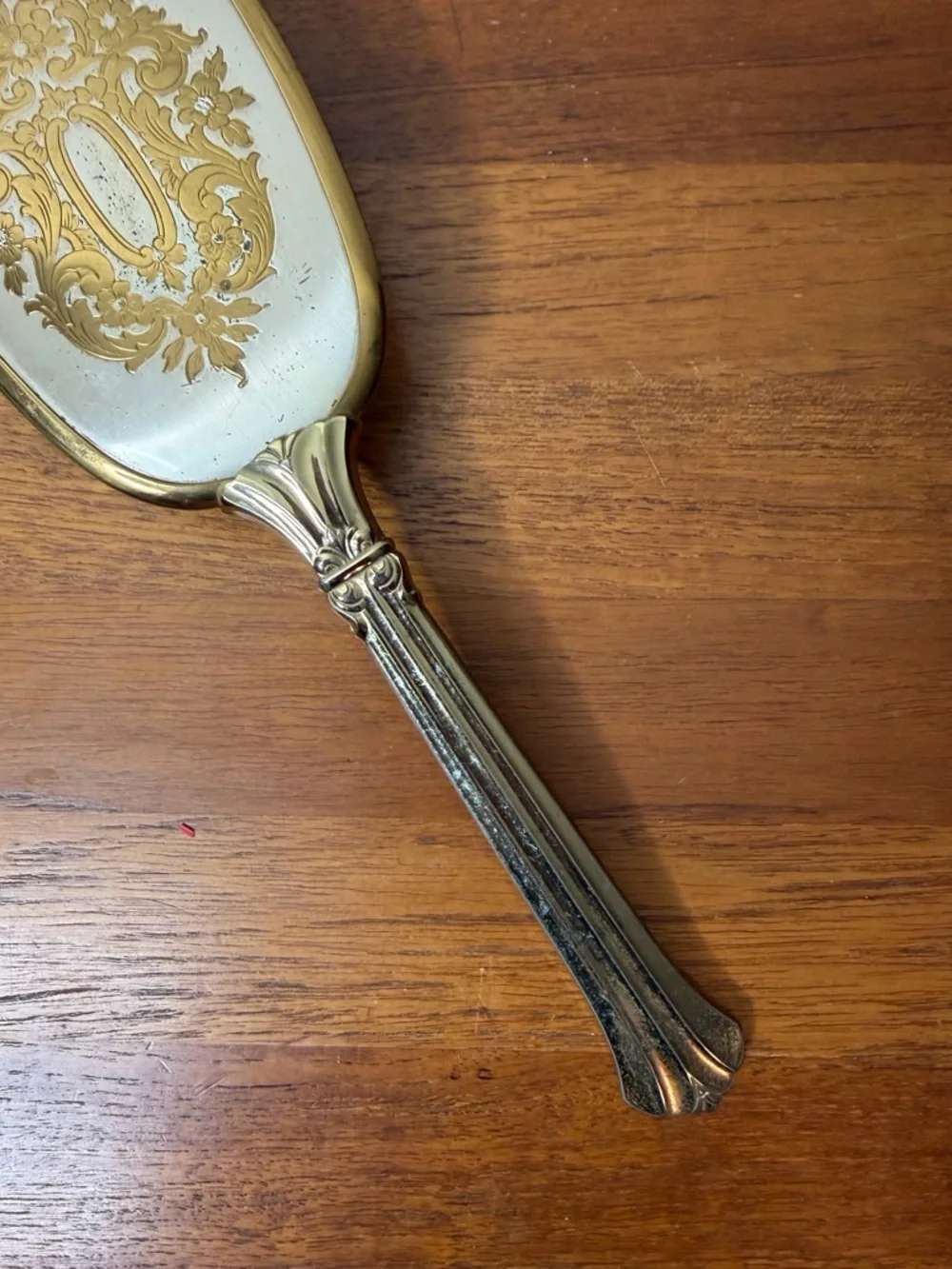 Vintage Hair Brush Made in USA Hollywood Regency Silver and Gold tone
